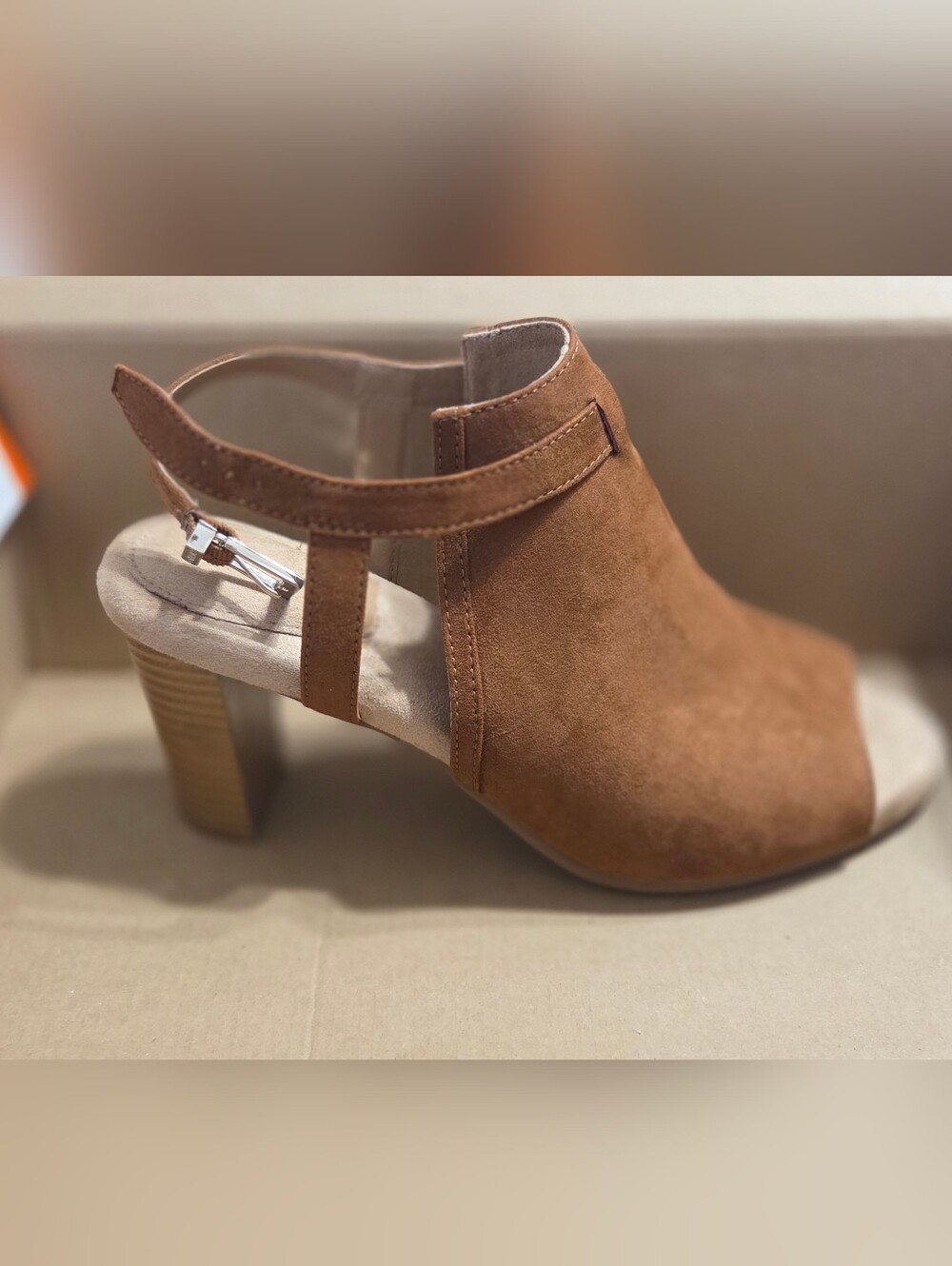 Giani Bernini Tan Suede Open-Toe Block Heel Slingback Mules